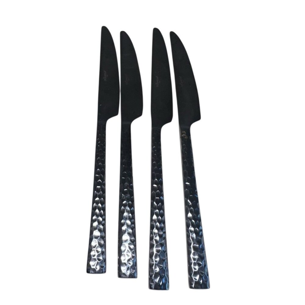 Skandia Valle Hammered Stainless Steel Butter Knife Lot Of 4 Glossy